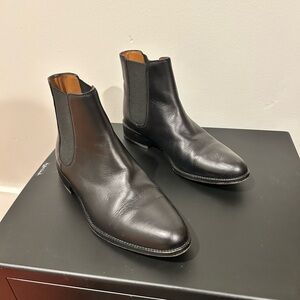 Aquatalia Black Leather Chelsea Boots Sz 6 Made in Italy Riding Classic